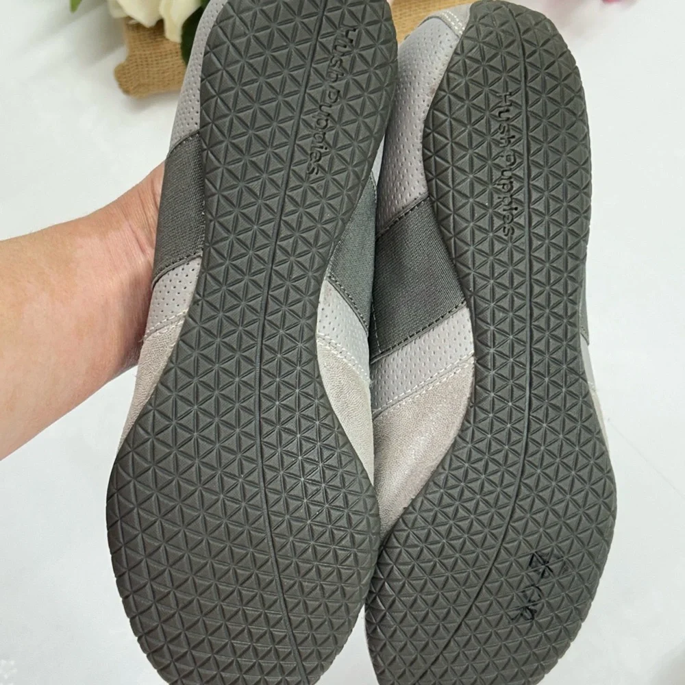 Comfort Mary Jane Slip-On Flats in Light Gray with Green Lining - Picture 6 of 7